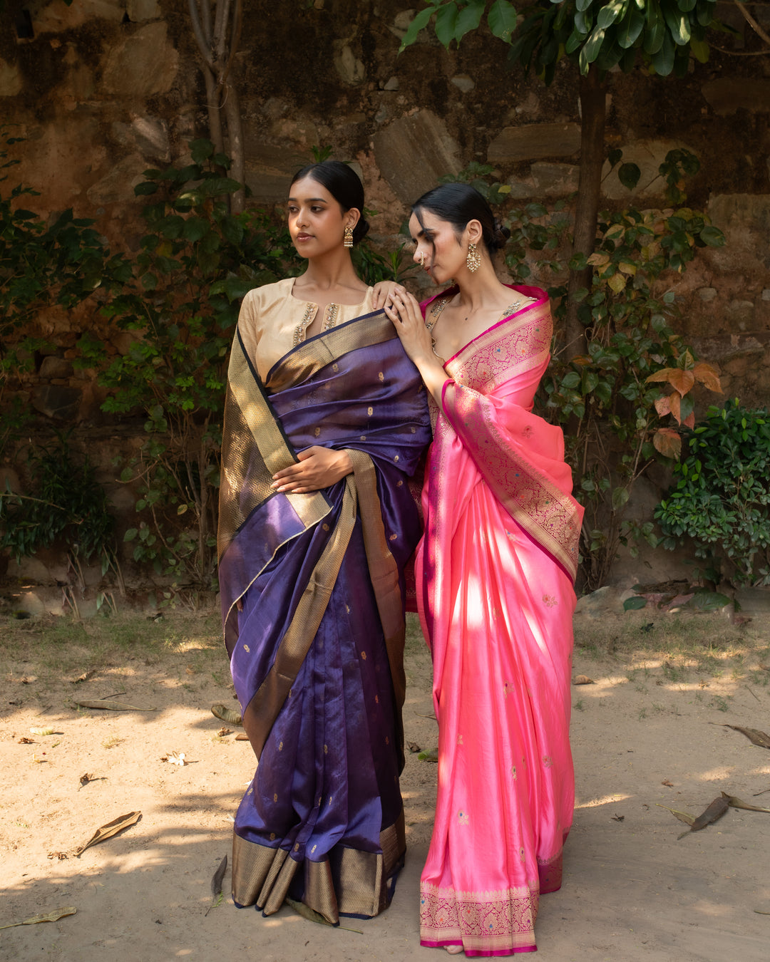 Janaki - Purple Silk Chanderi Saree