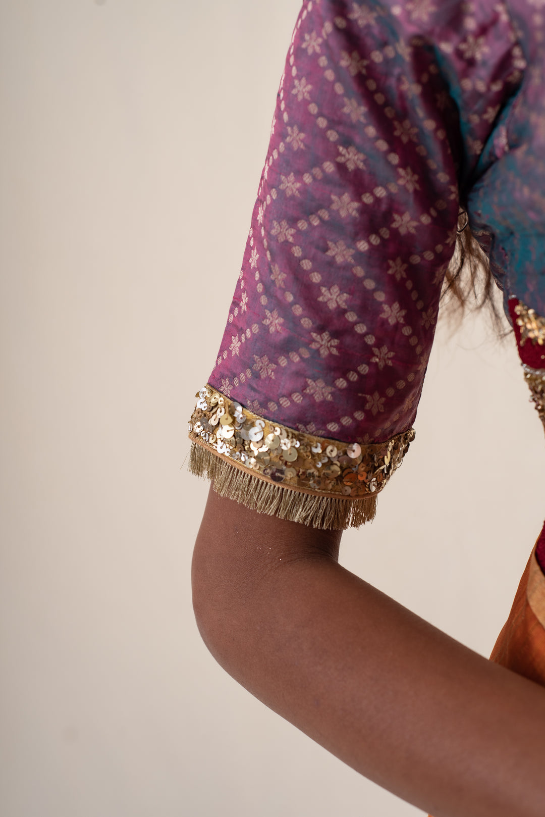 Sundar- Purple Upcycled Patchwork Blouse
