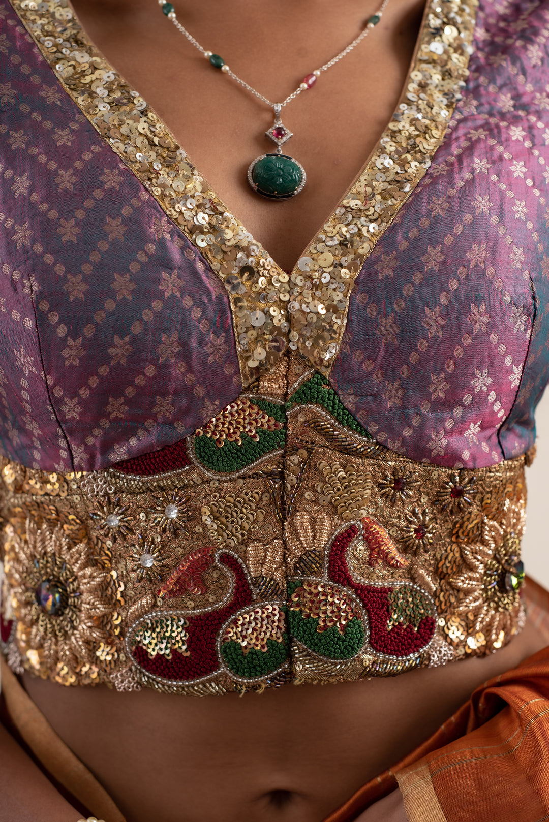 Sundar- Purple Upcycled Patchwork Blouse