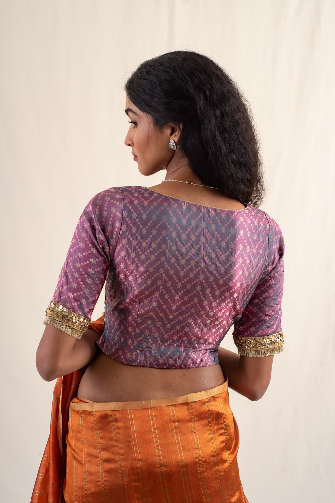 Sundar- Purple Upcycled Patchwork Blouse