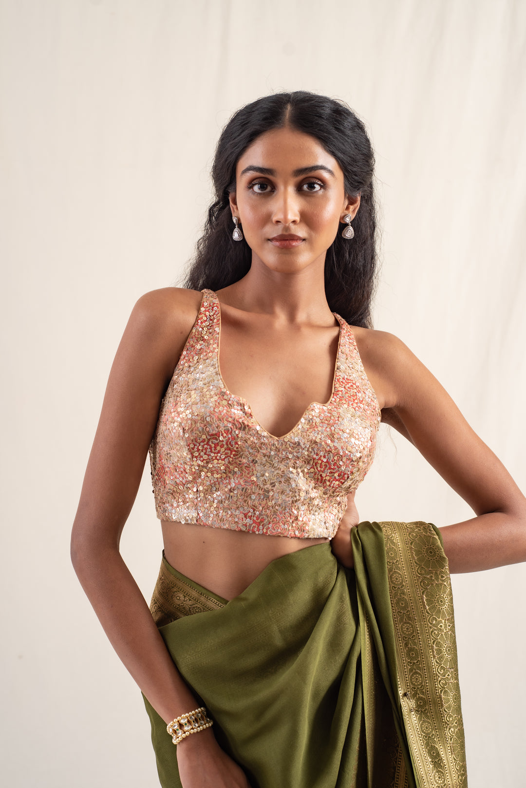 Sojati - Peach Fuzz Upcycled Patchwork Blouse