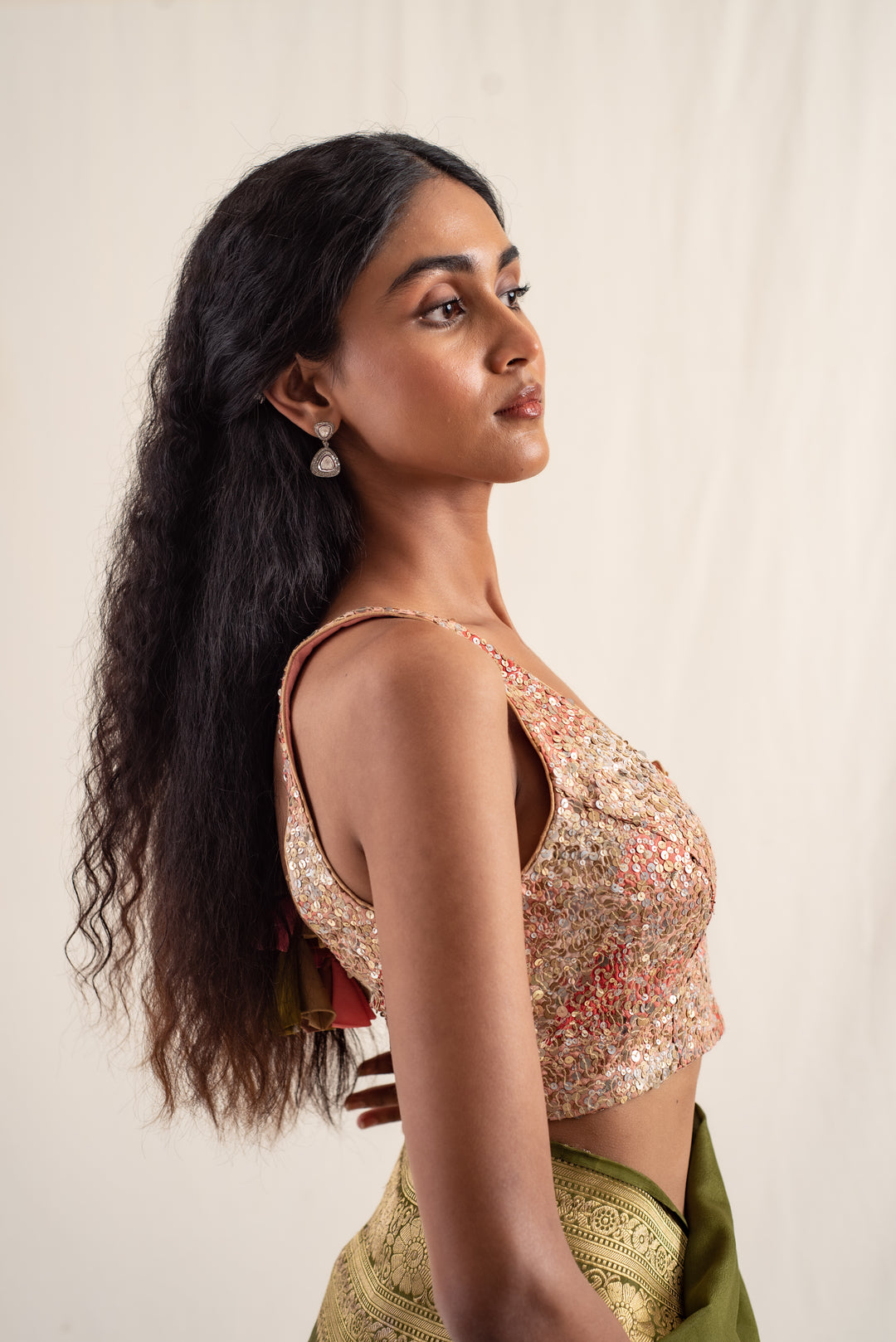 Sojati - Peach Fuzz Upcycled Patchwork Blouse