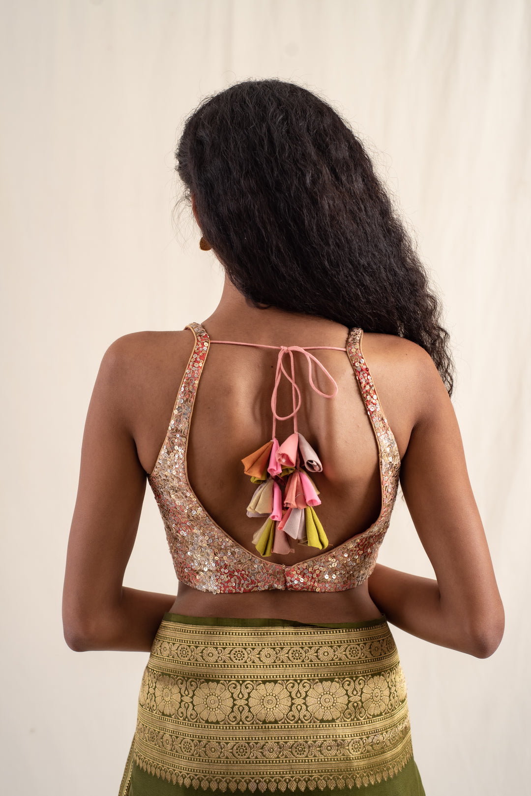 Sojati - Peach Fuzz Upcycled Patchwork Blouse