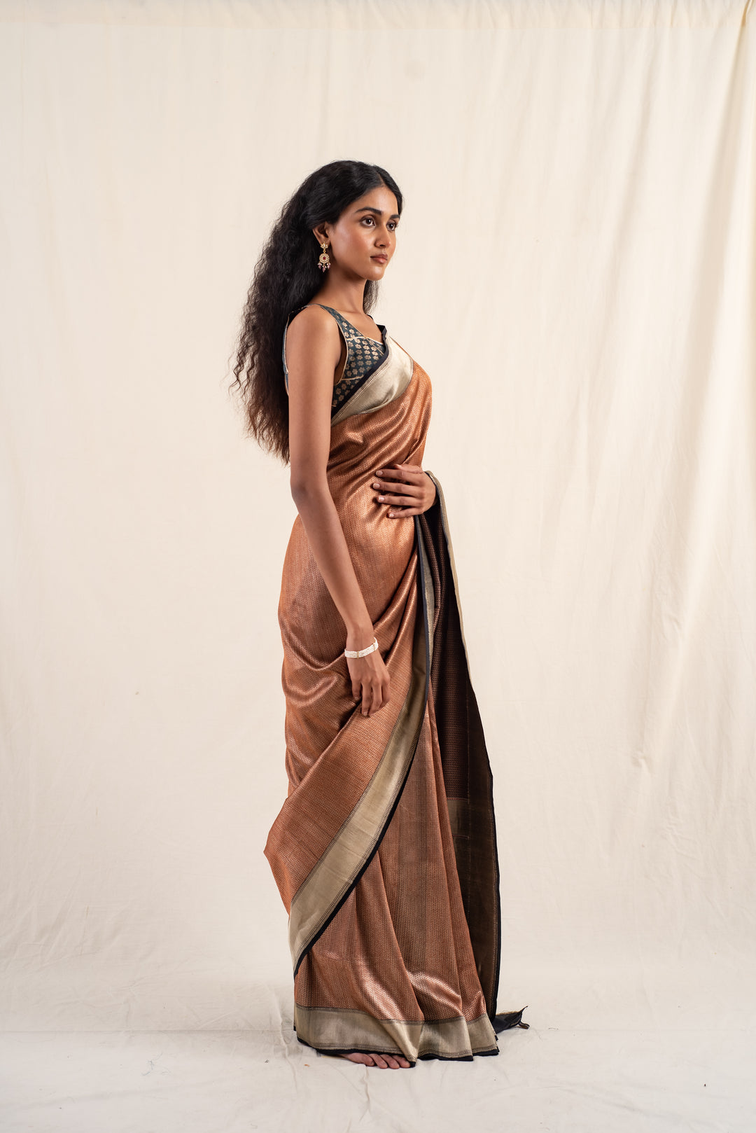 Zuri- Copper Silk Banarasi Saree
