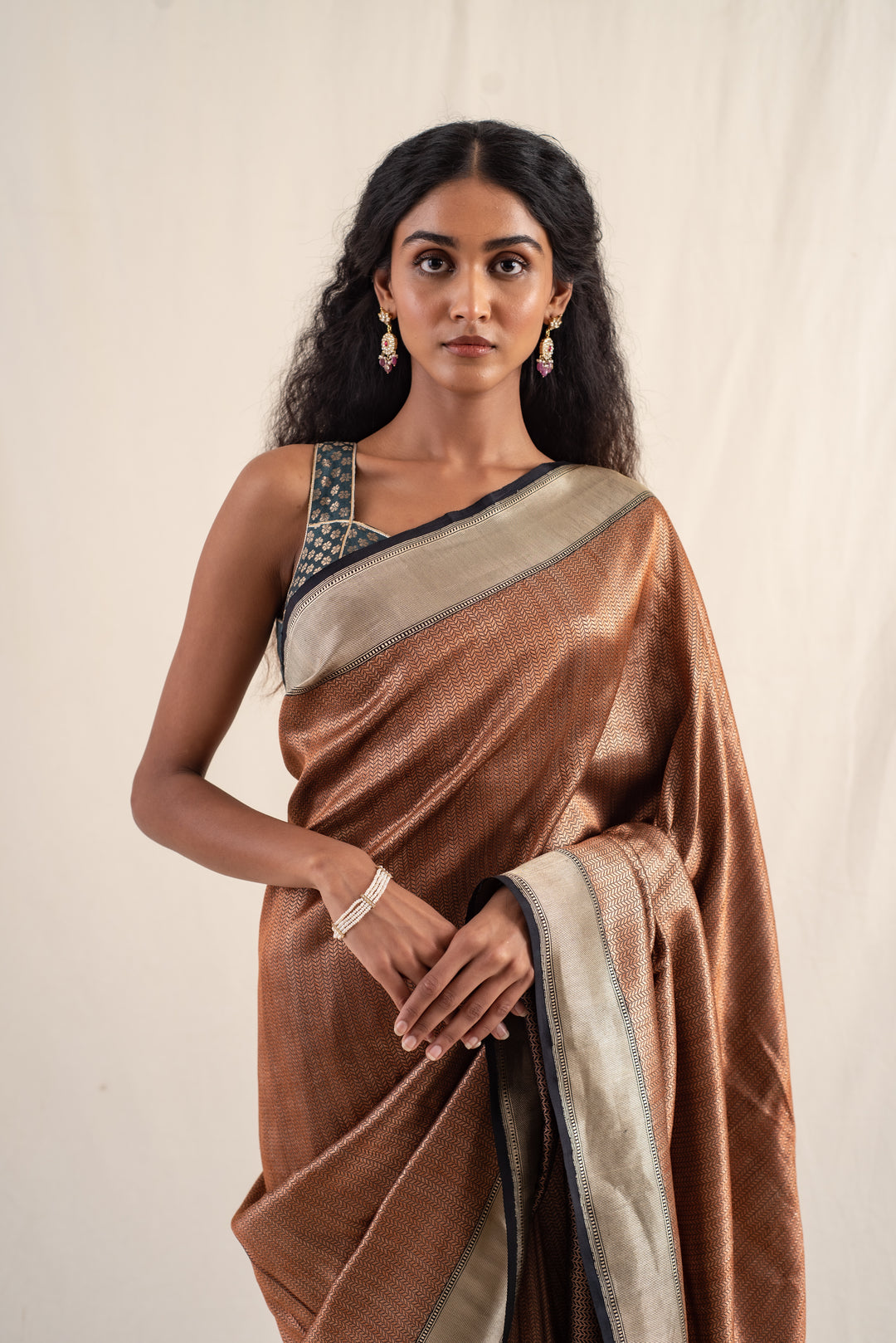 Zuri- Copper Silk Banarasi Saree