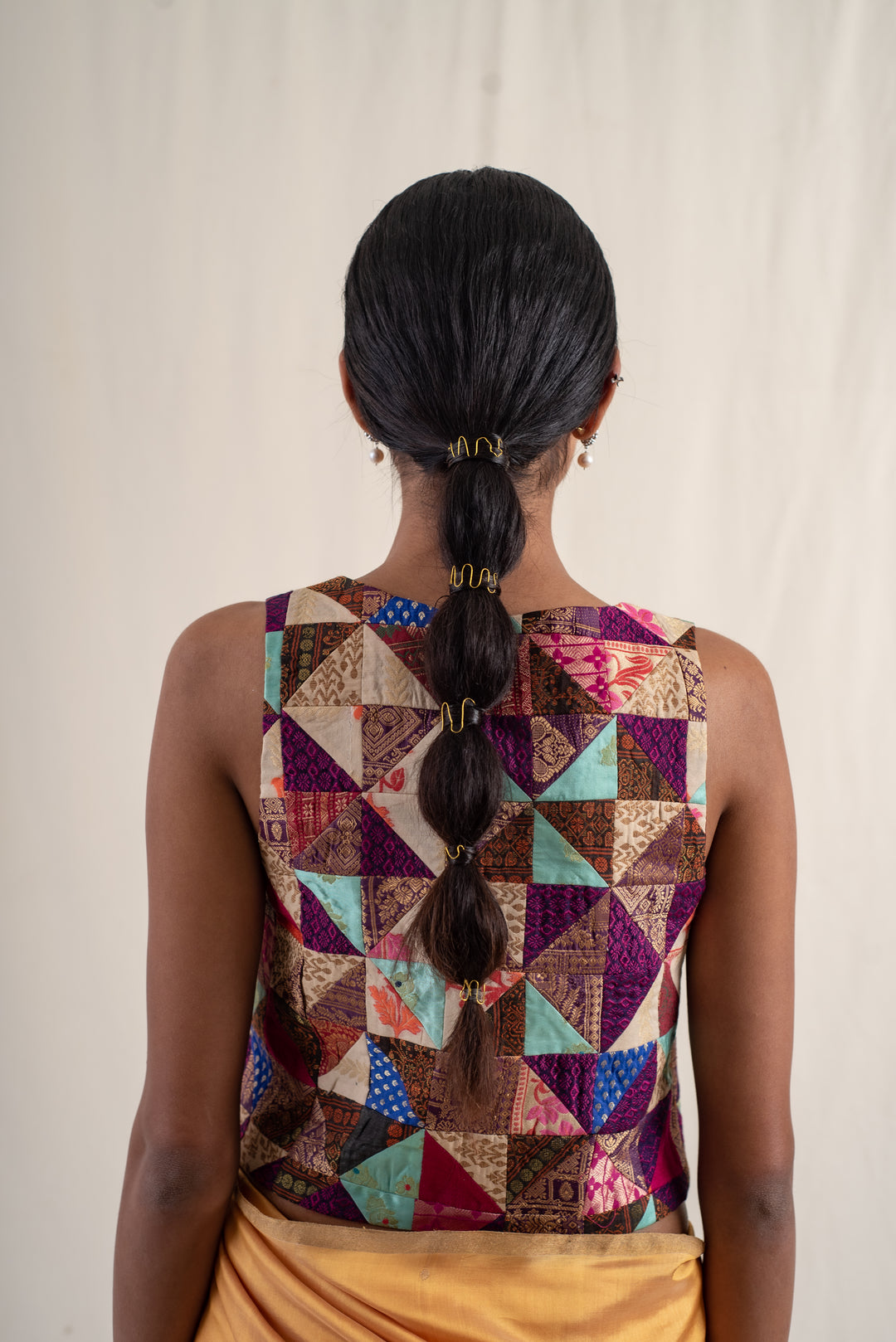 Mirza- Multicolor Silk Brocade Patchwork Waist Coat