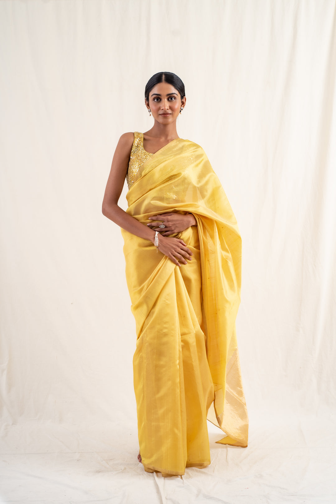 Johri - Yellow Silk Chanderi Saree