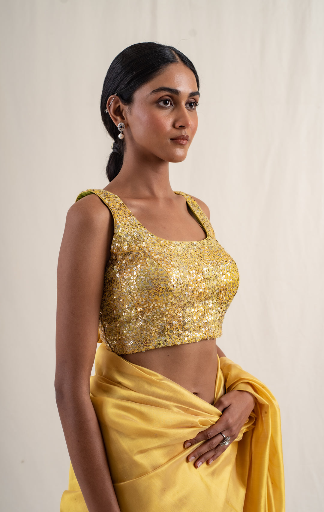Anmol- Yellow Upcycled Patchwork Blouse