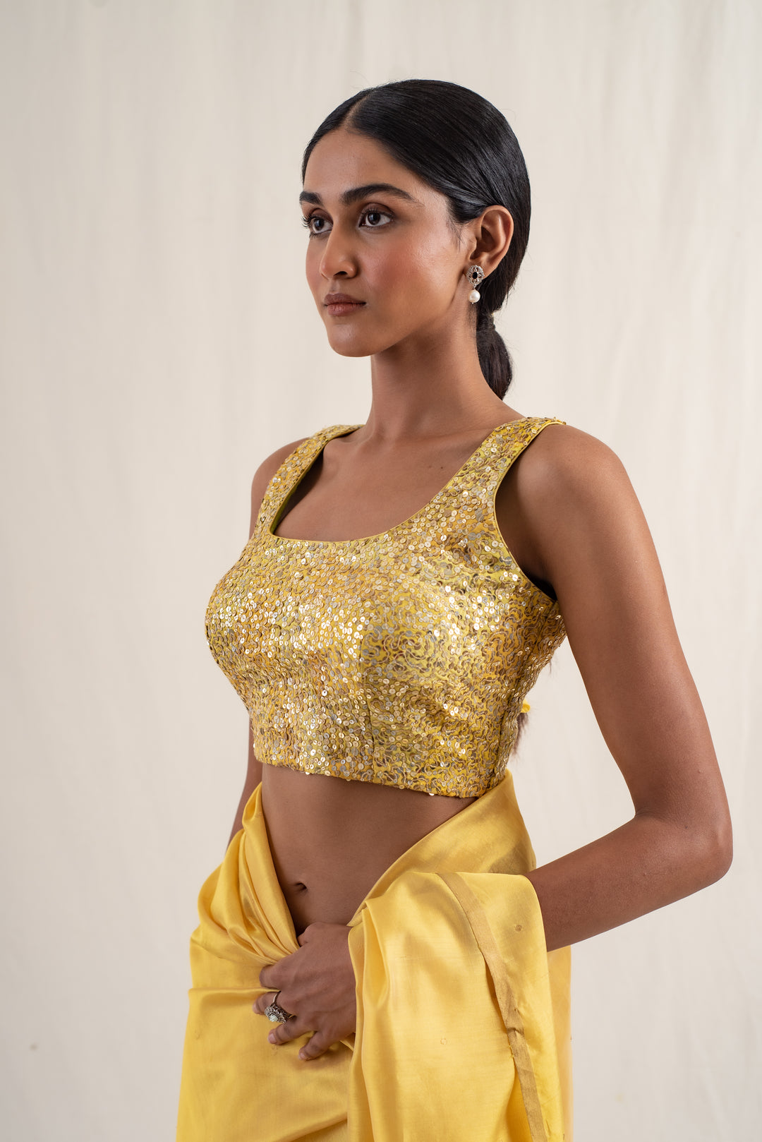 Anmol- Yellow Upcycled Patchwork Blouse
