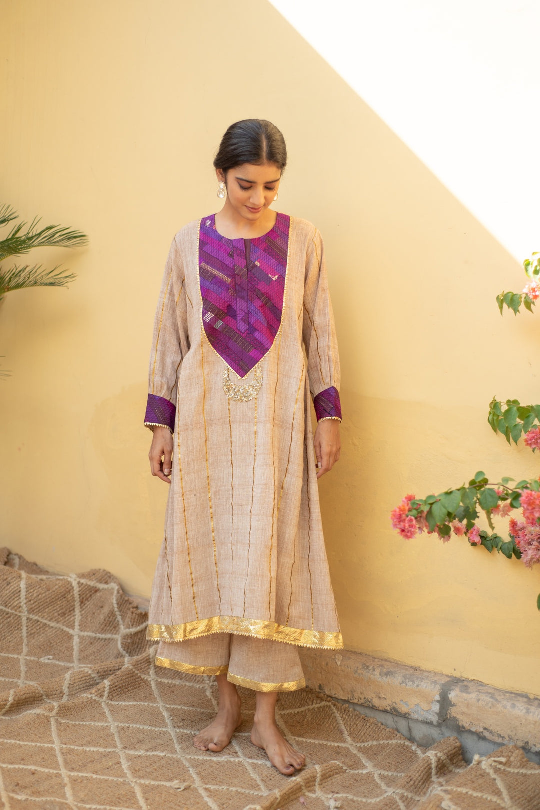 Raahat - Beige Organic Cotton Kurta Set