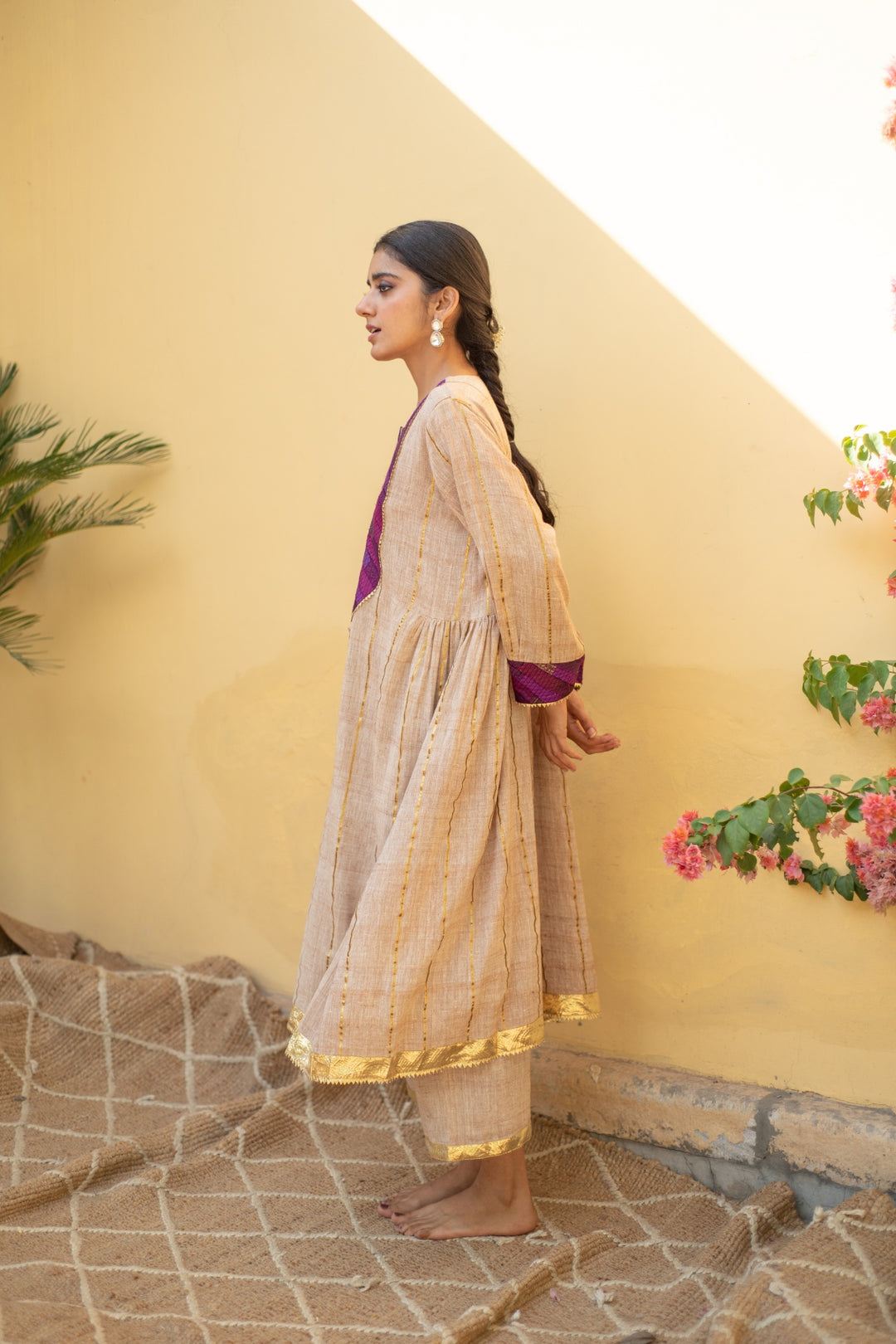 Raahat - Beige Organic Cotton Kurta Set