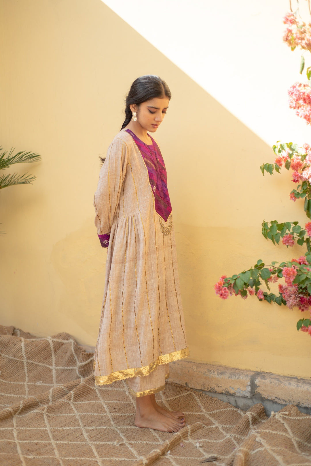 Raahat - Beige Organic Cotton Kurta Set