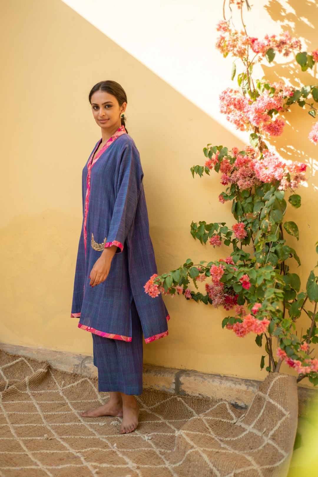 Aroon - Saphire Blue Cotton Upcycled Patchwork  Co-Ord