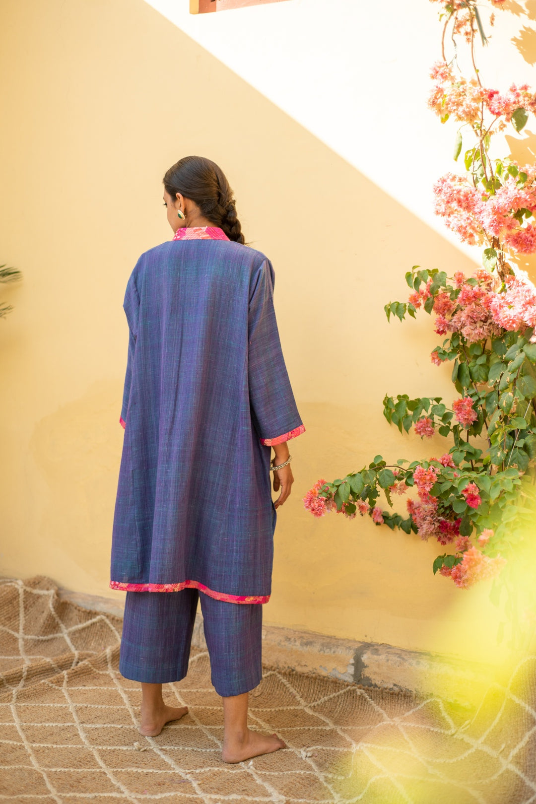 Aroon - Saphire Blue Cotton Upcycled Patchwork  Co-Ord