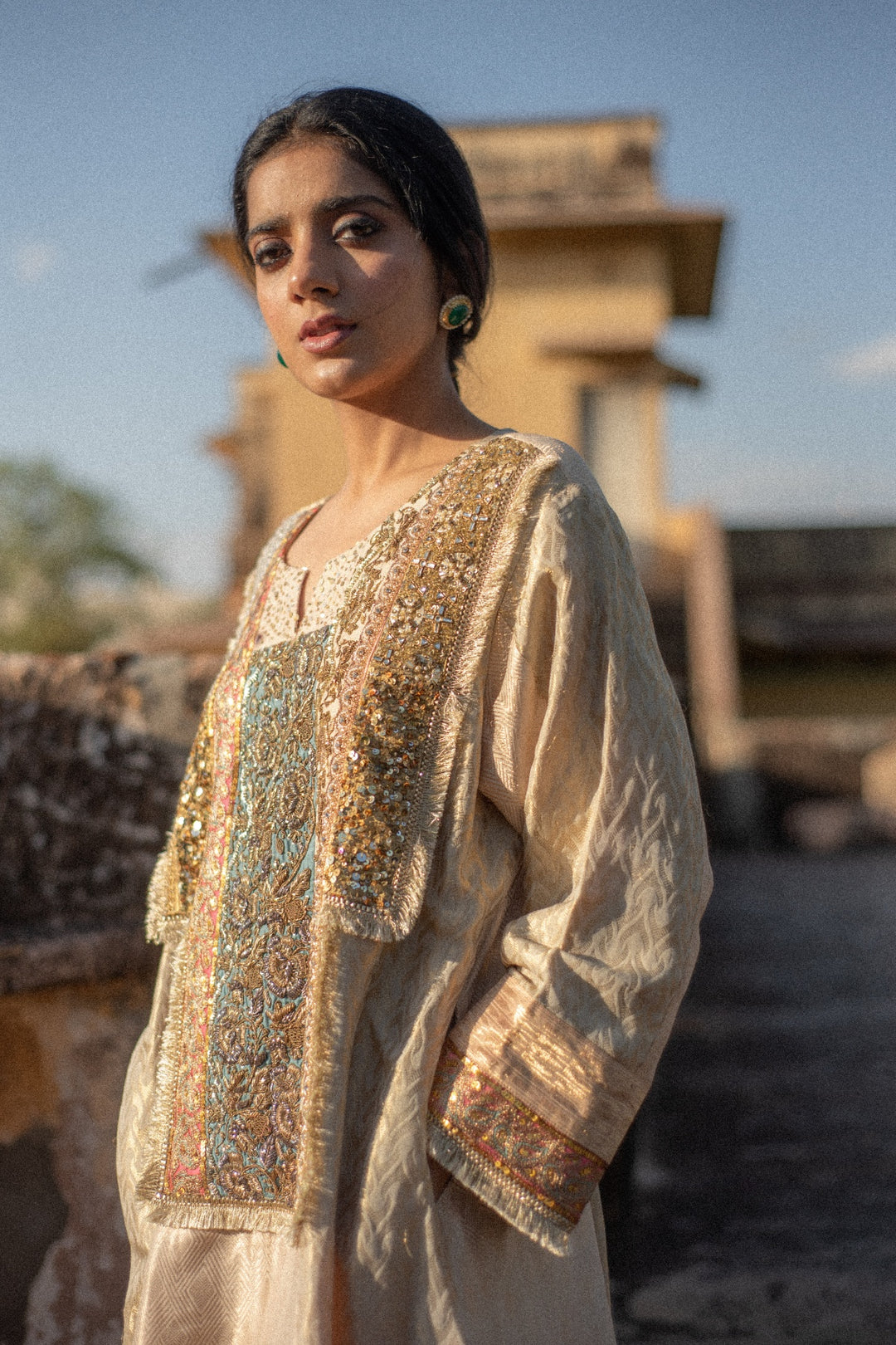 Miharu + Rafa - Silk Brocade Kurta with Silk Brocade Palazzo
