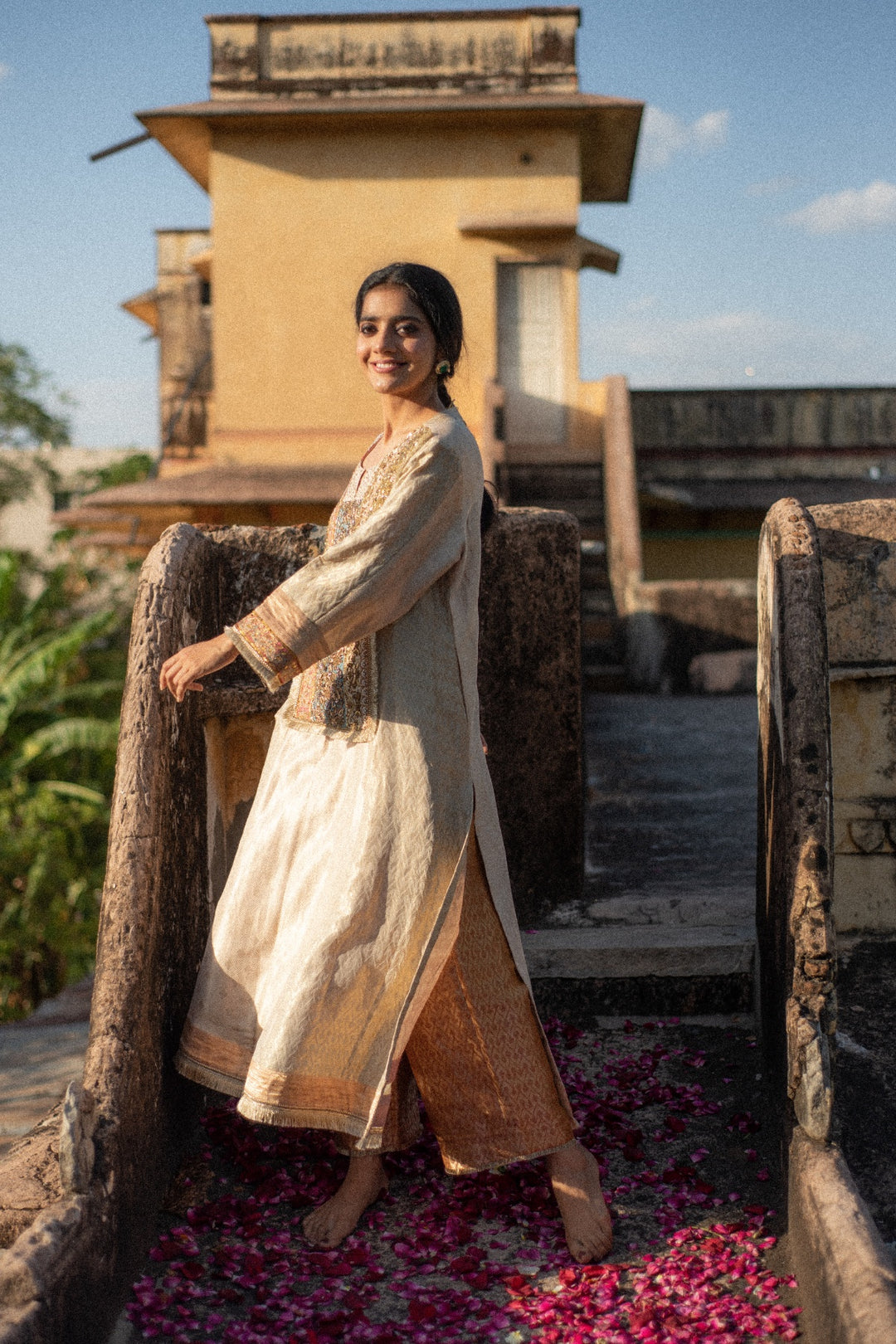 Miharu + Rafa - Silk Brocade Kurta with Silk Brocade Palazzo