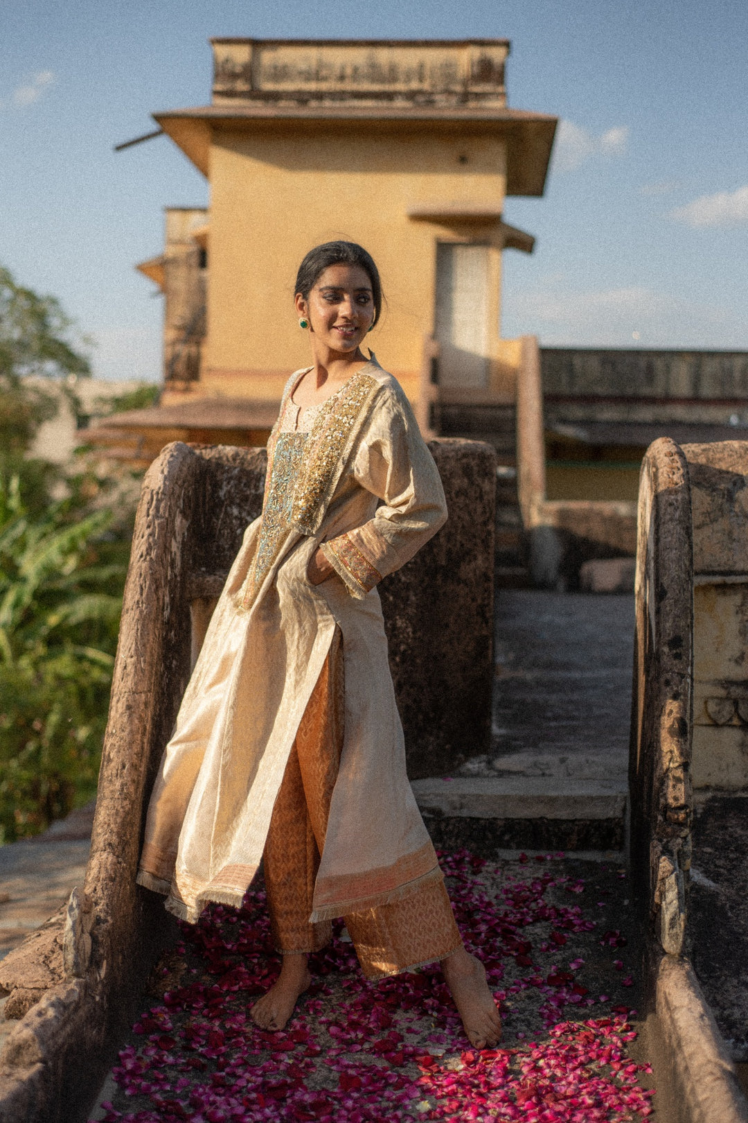 Miharu + Rafa - Silk Brocade Kurta with Silk Brocade Palazzo