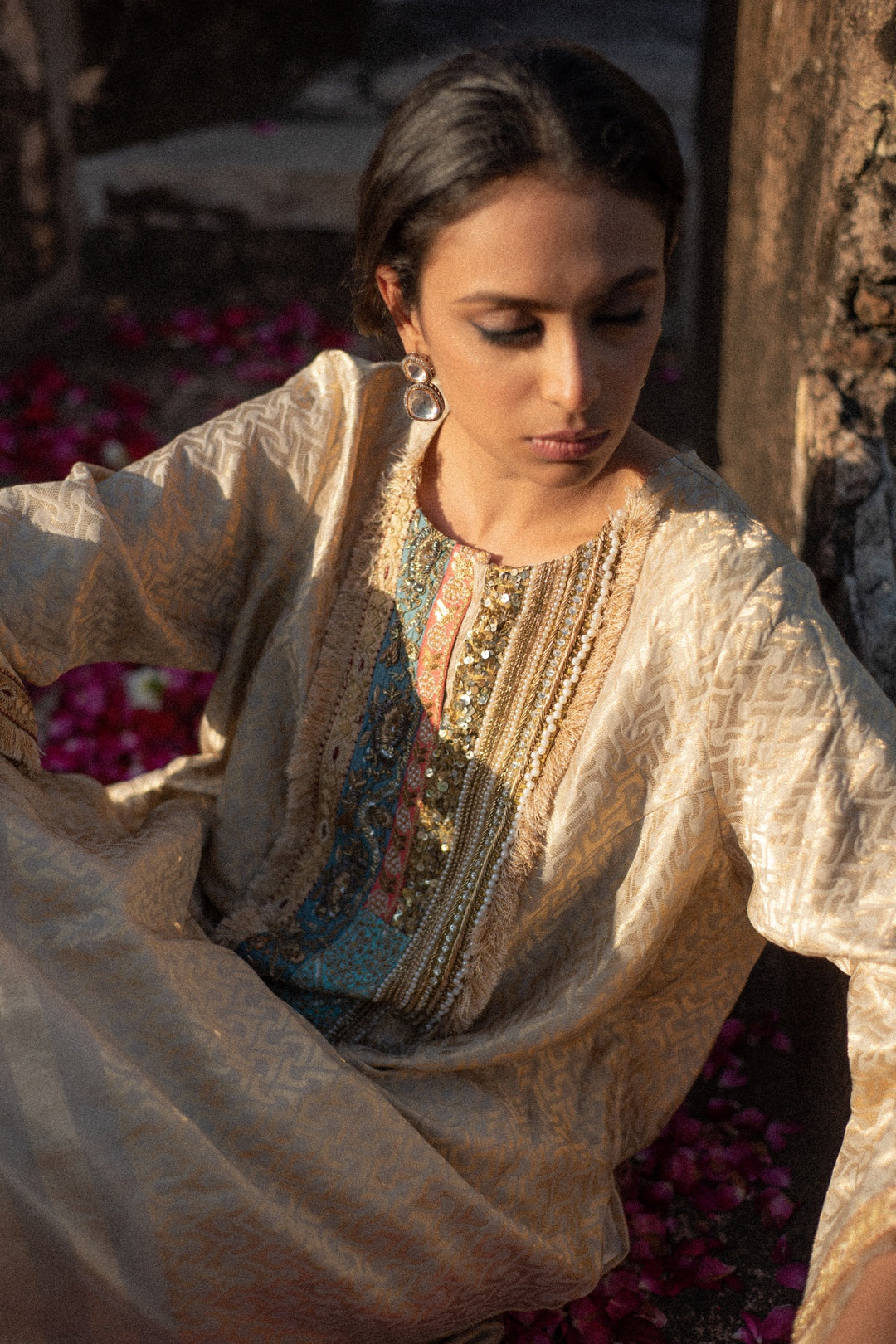 Yara + Nara - Silk Brocade Kurta with Silk Brocade Palazzo