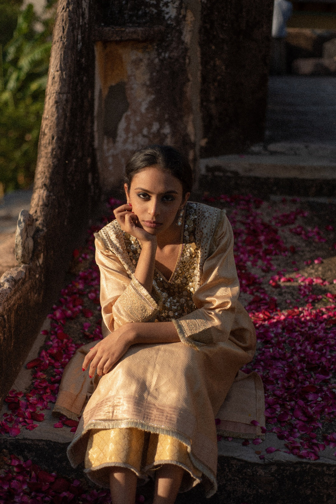 Amani + Nara - Silk Brocade Kurta with Silk Brocade Palazzo