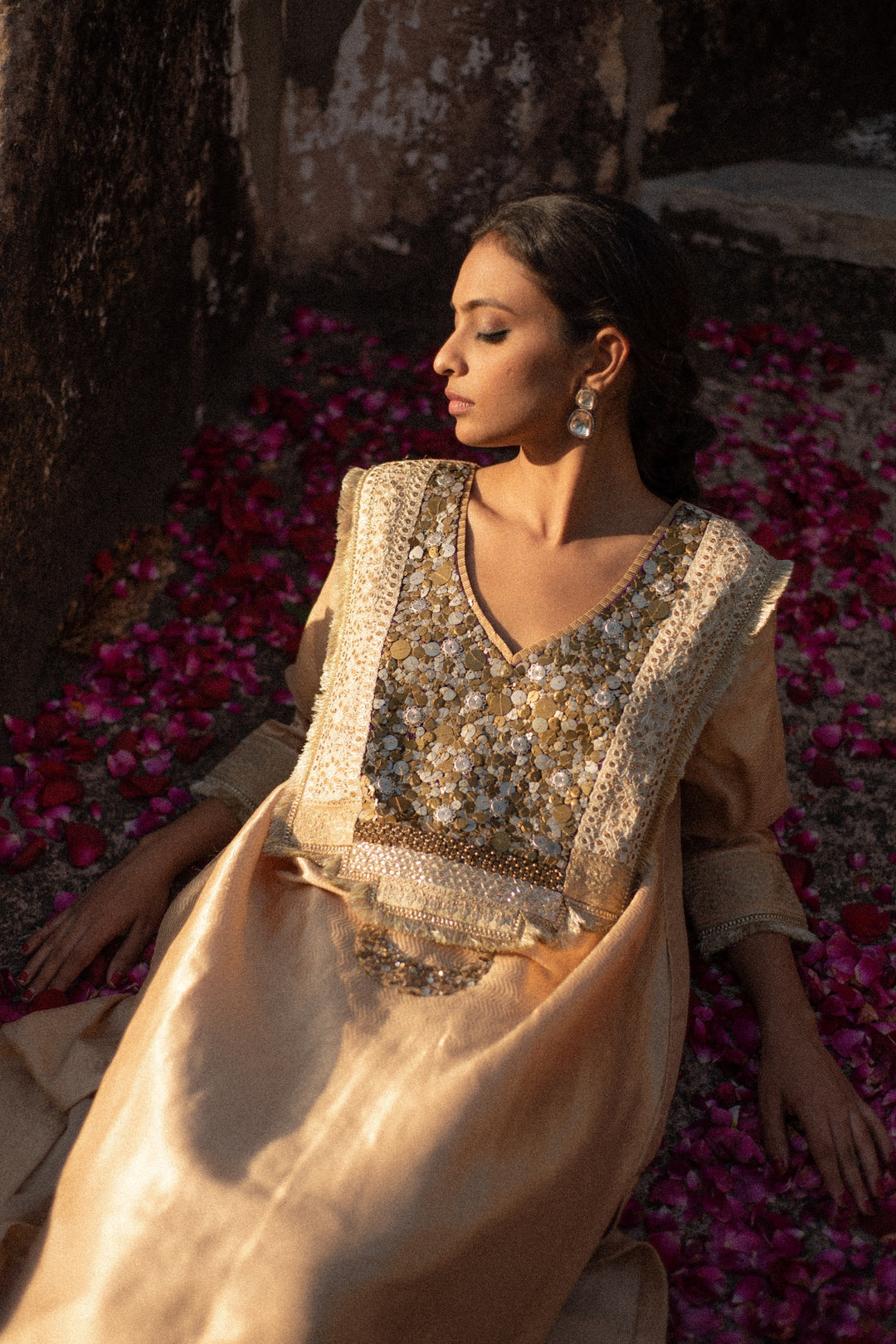 Amani + Nara - Silk Brocade Kurta with Silk Brocade Palazzo
