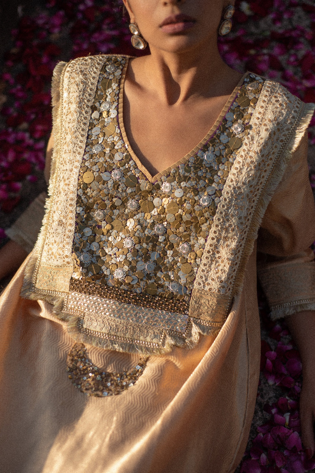 Amani + Nara - Silk Brocade Kurta with Silk Brocade Palazzo
