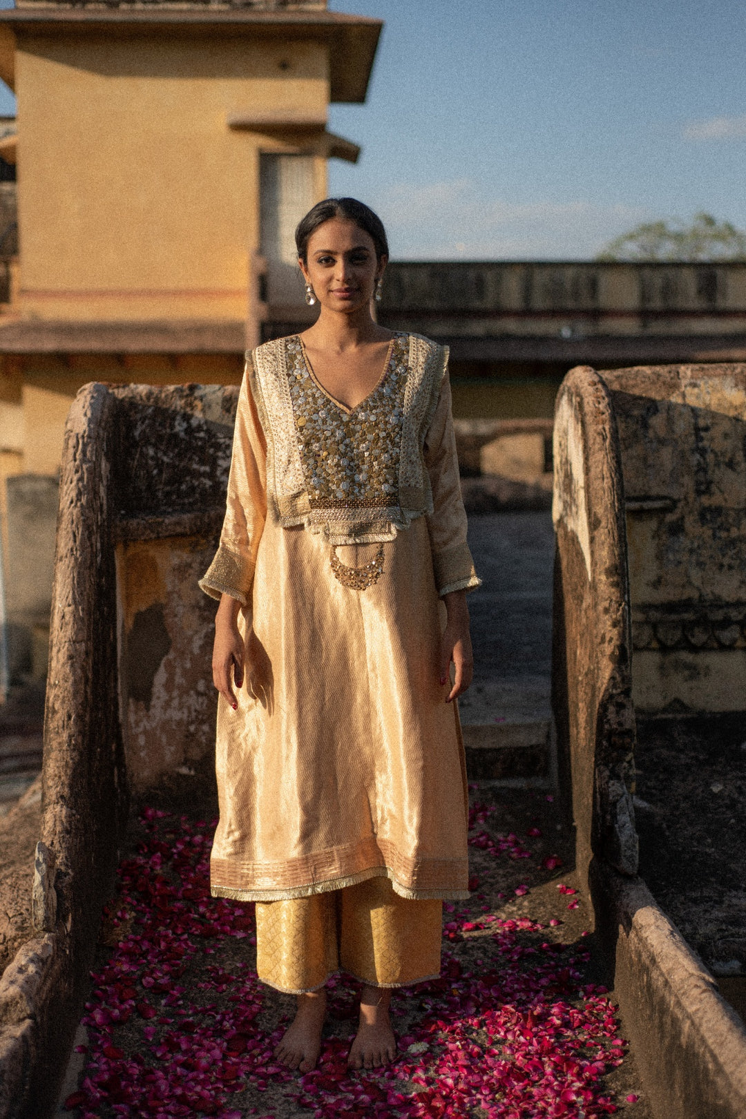 Amani + Nara - Silk Brocade Kurta with Silk Brocade Palazzo