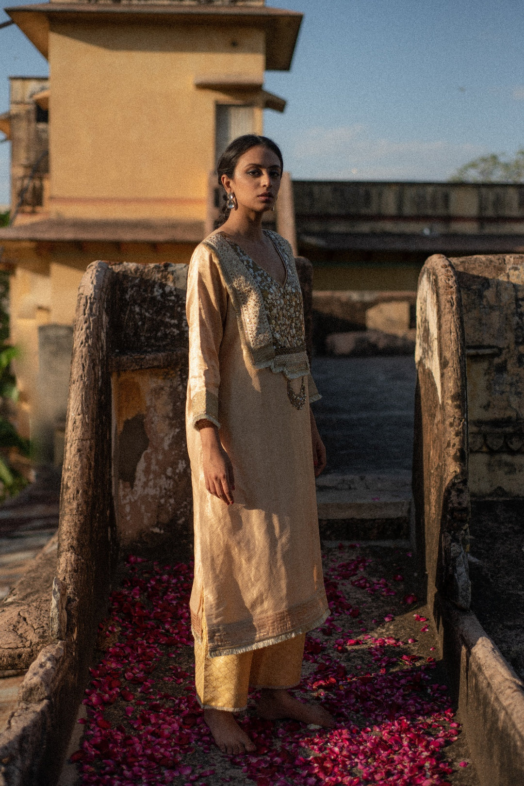 Amani + Nara - Silk Brocade Kurta with Silk Brocade Palazzo