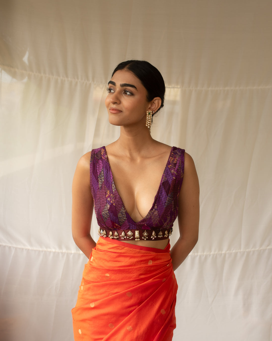Sugata - Purple Upcycled Patchwork Sleeveless Blouse