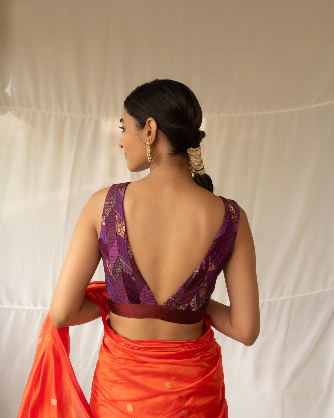 Sugata - Purple Upcycled Patchwork Sleeveless Blouse