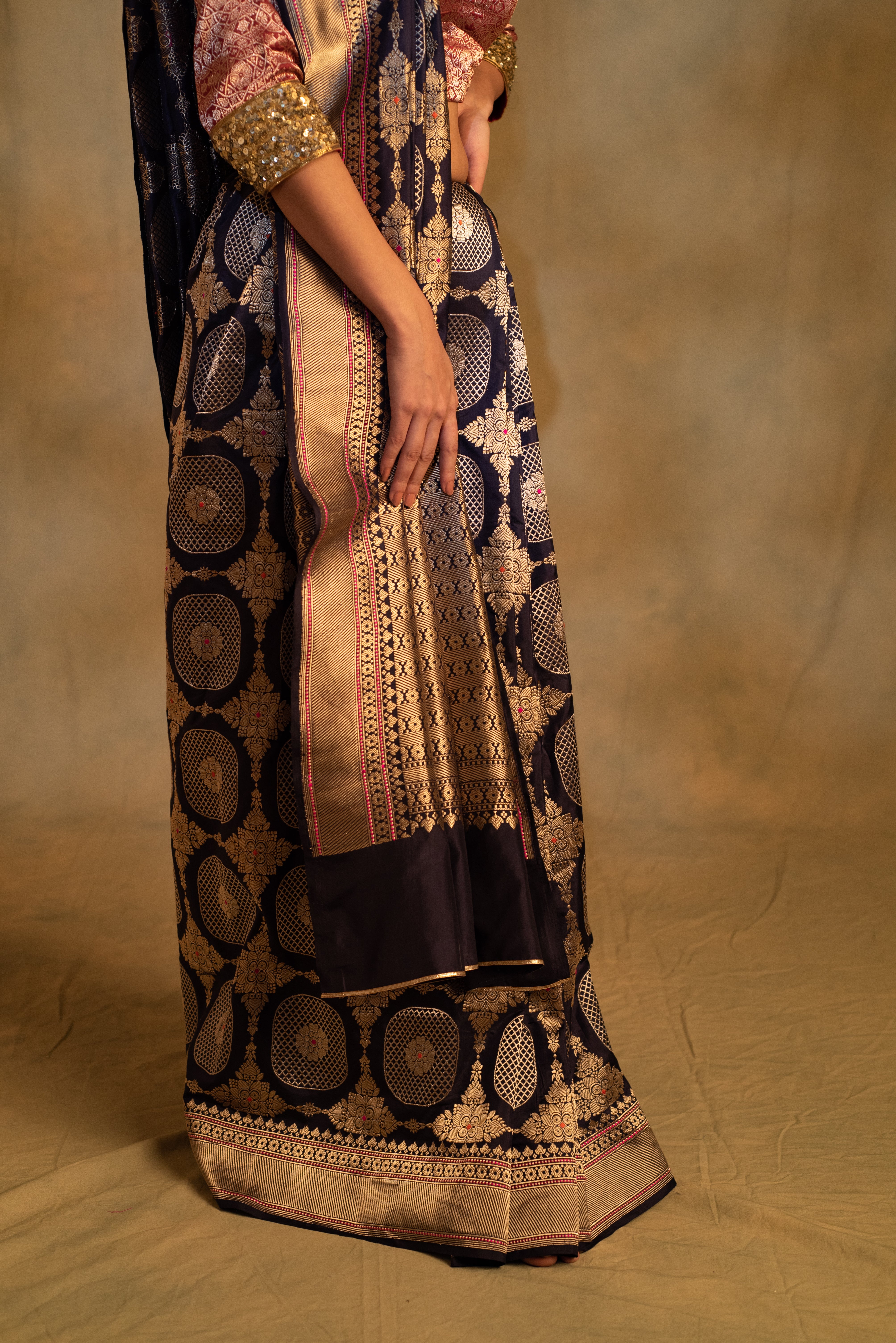 Pooram- Bonnet Blue Silk Banarasi Saree