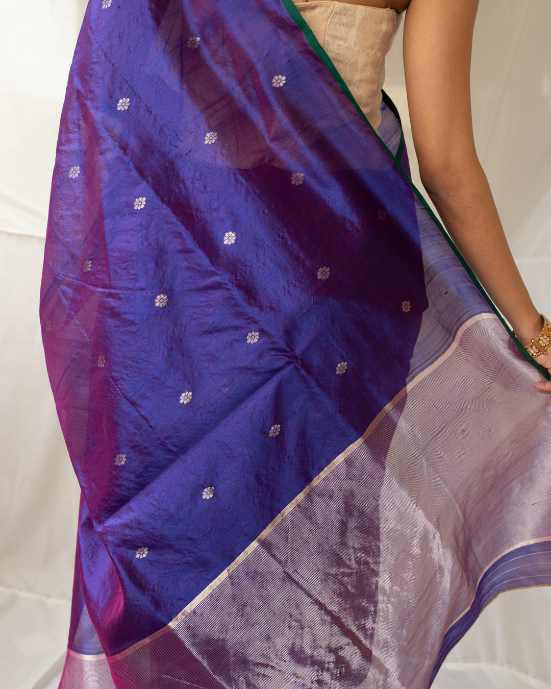 Triya - Purple Silk Chanderi Saree