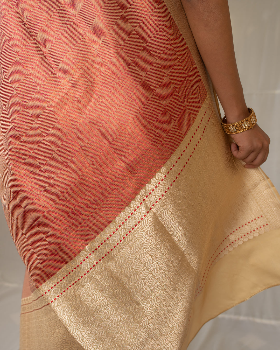 Madhurya - Coral Silk Mashroo Banarasi Saree