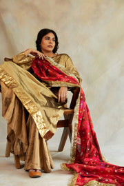 Gulshan- Red and Pink Upcycled Patchwork Dupatta