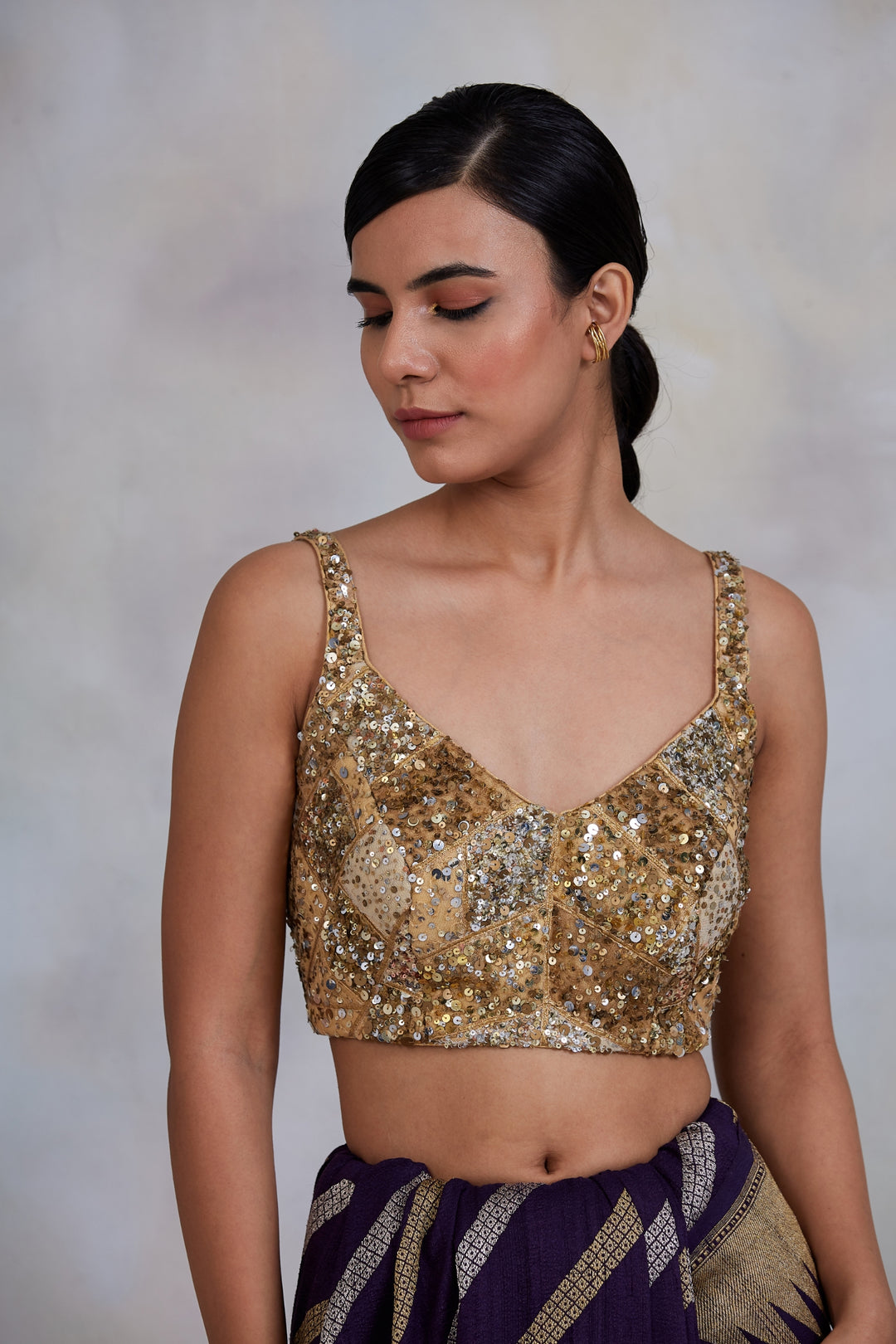 Raihan- Gold Upcycled Patchwork Blouse