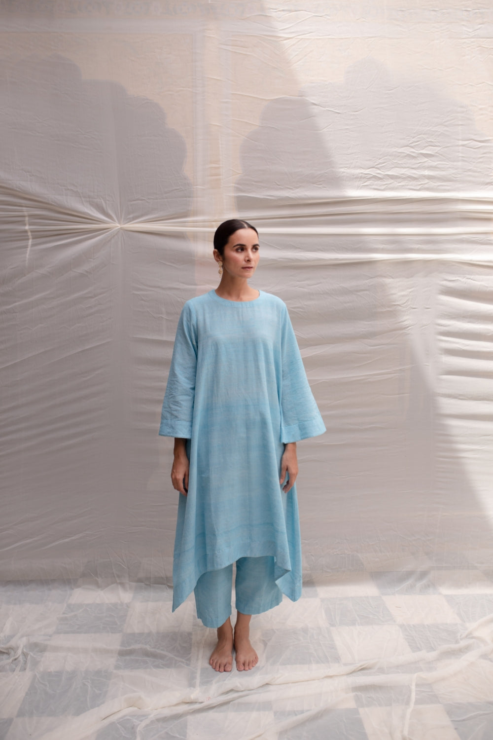 Suhani - Blue Organic Khadi Cotton Kurta Set