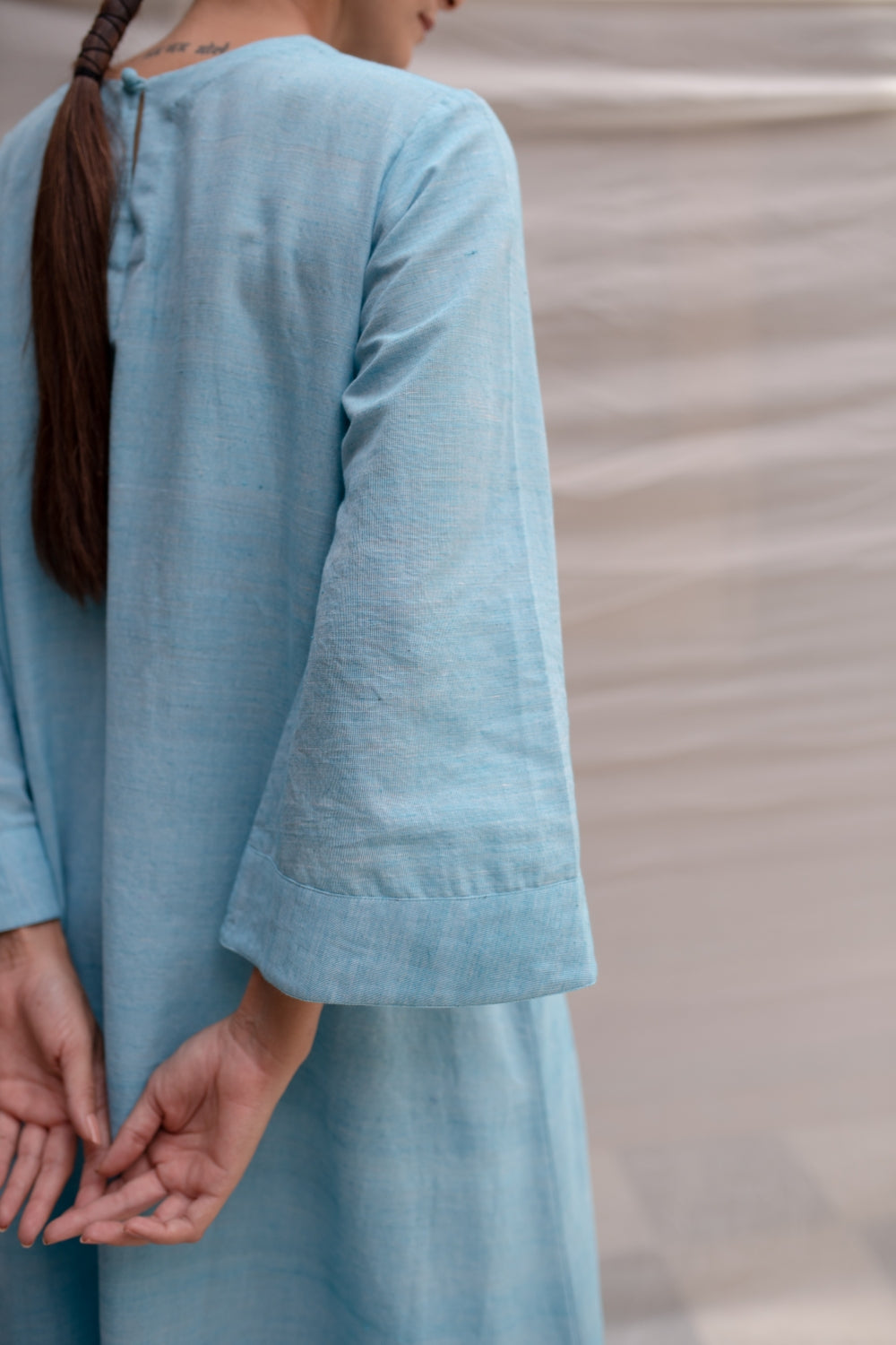 Suhani - Blue Organic Khadi Cotton Kurta Set