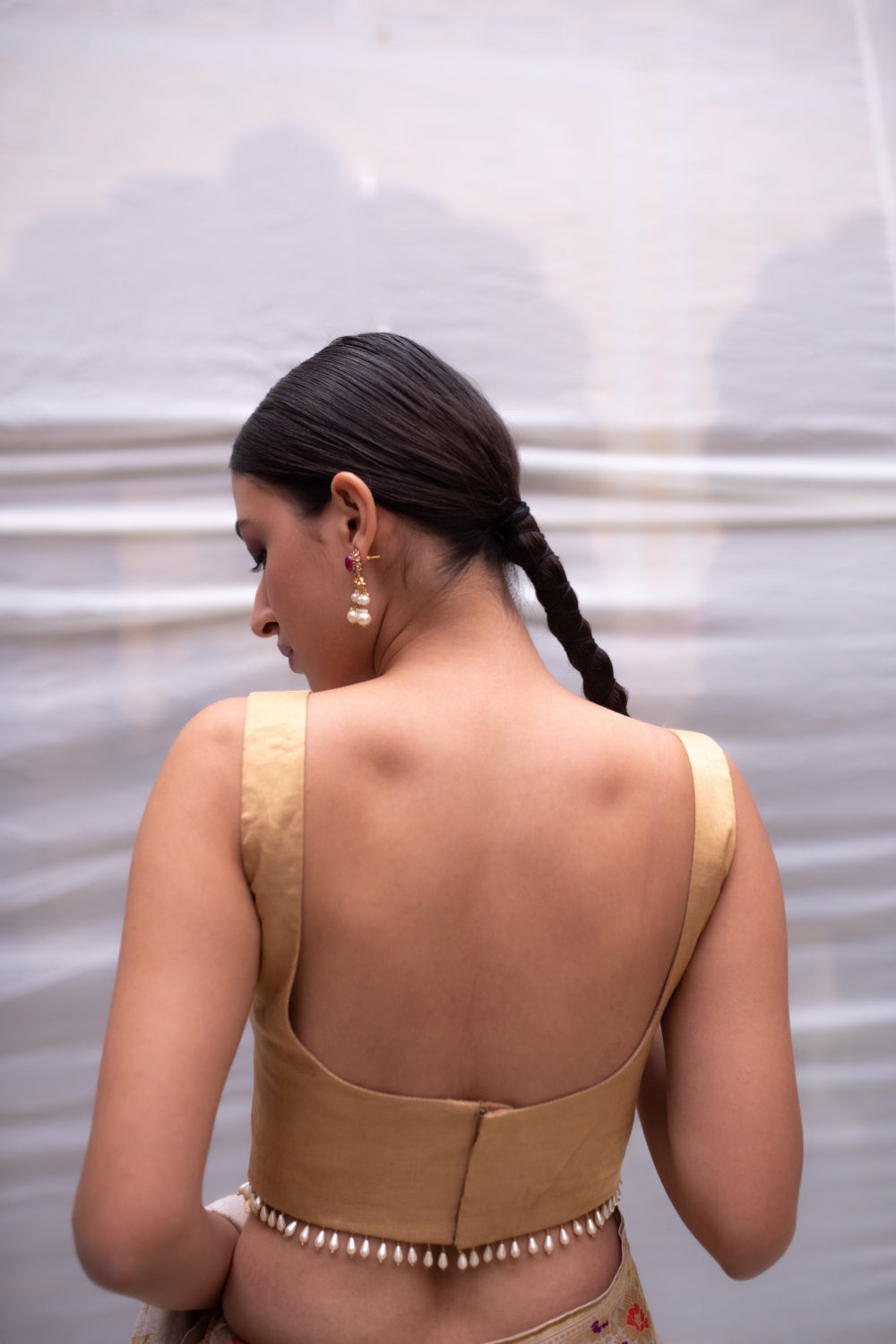 Mangalya- Gold Silk Chanderi Blouse