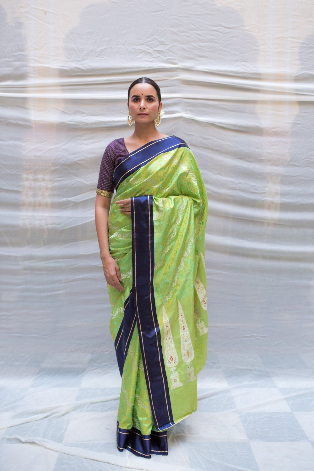 Akshita- Green Silk Brocade Mashroo Banarasi Saree