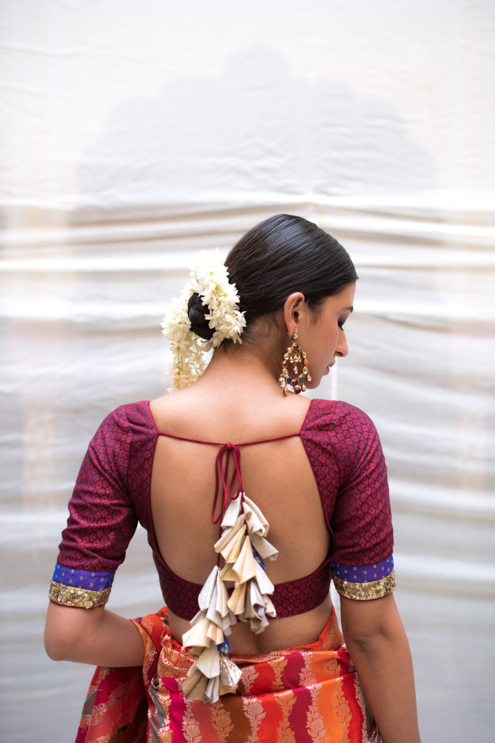 Reecha- Maroon Cotton Silk Khan Blouse