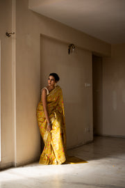 RUSHAM- Yellow Silk Brocade Banarasi Saree