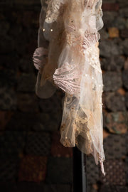 Ahuva- Blush Tulle & Lace Upcycled Patchwork Stole