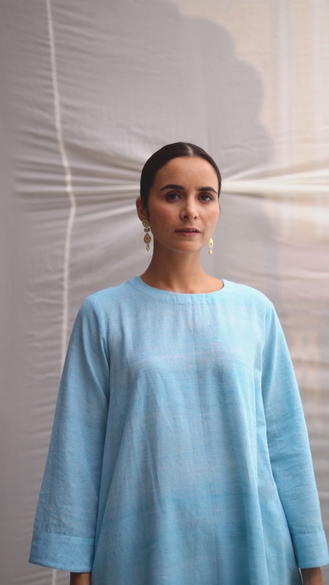 Suhani - Blue Organic Khadi Cotton Kurta Set