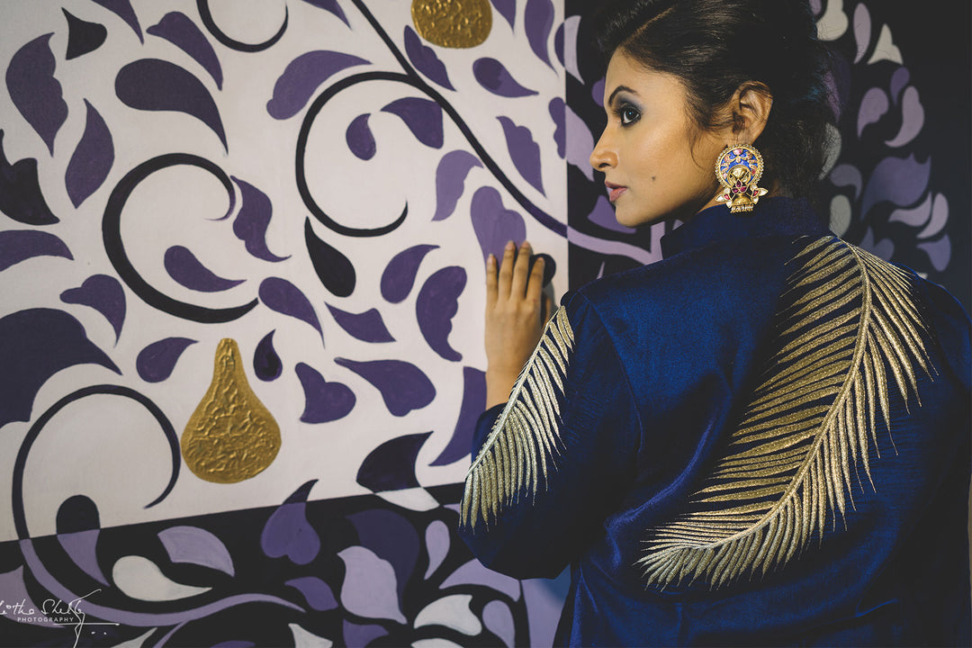 Ramra- Navyblue Velevet Jacket
