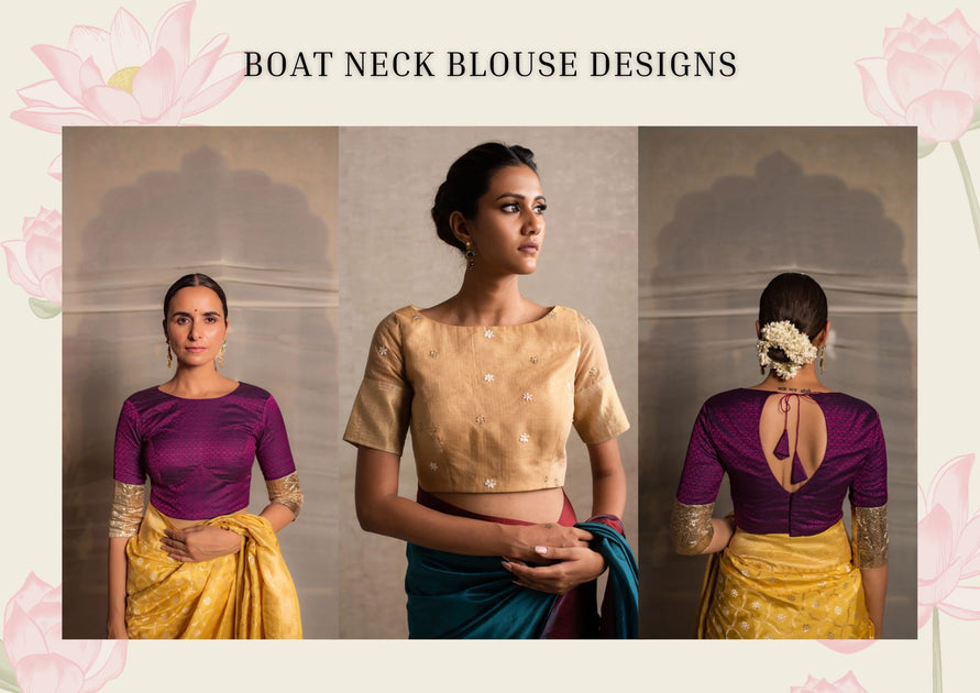 Boat Neck Blouse Designs in 2024