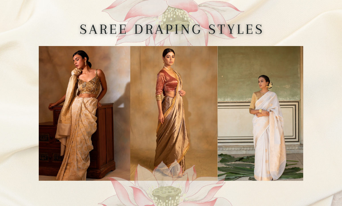 Designer saree draping styles online