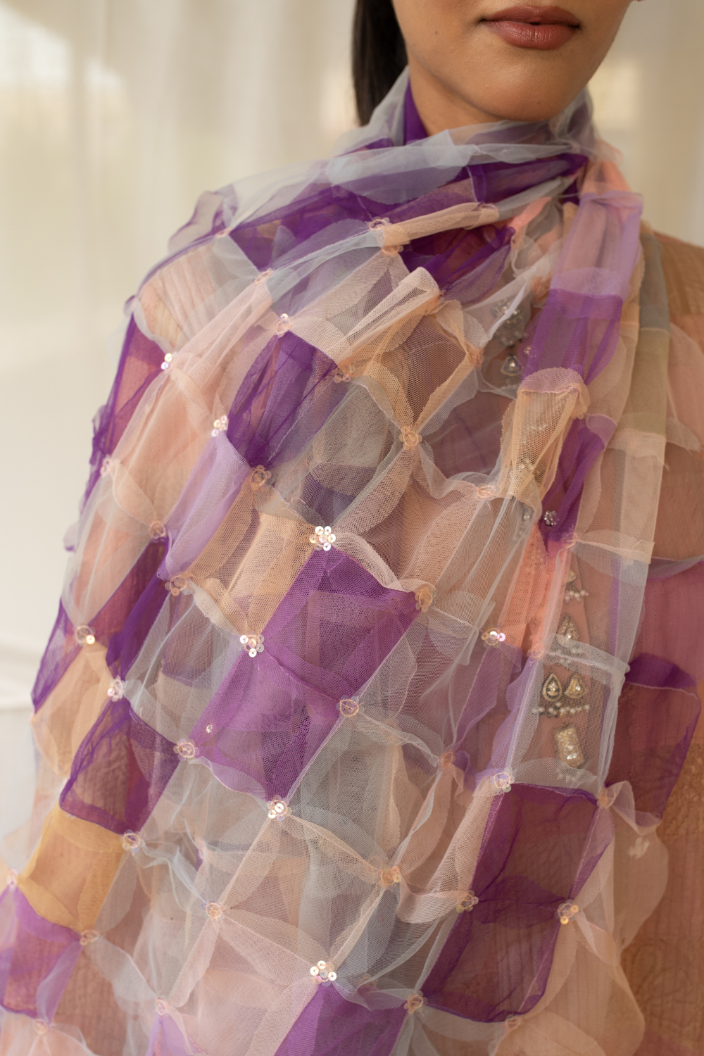 Aabir - Multicolor Upcycled Patchwork Stole