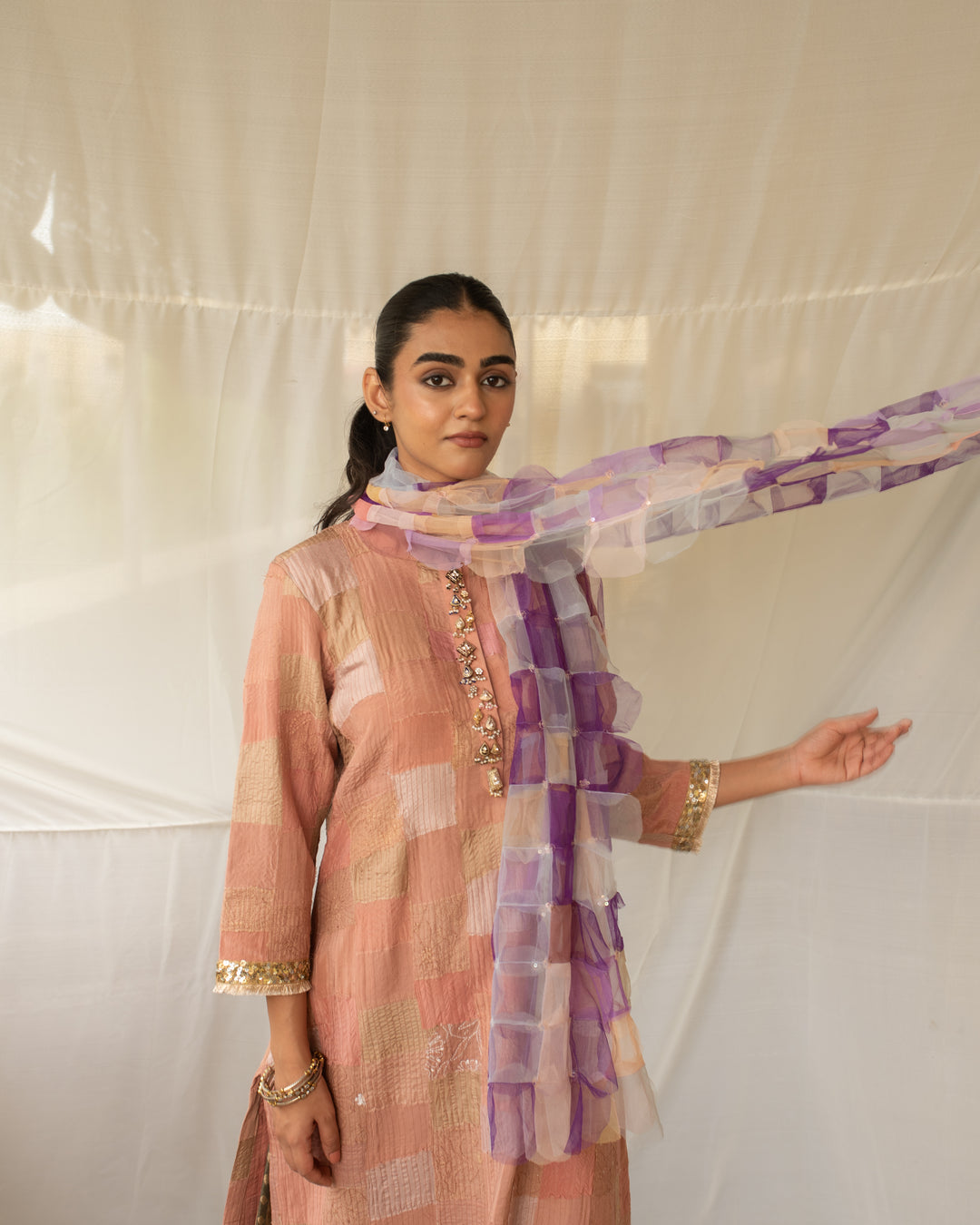 Aabir - Multicolor Upcycled Patchwork Stole