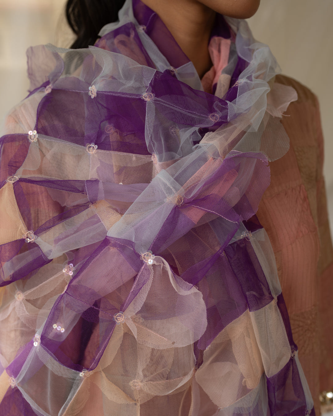 Aabir - Multicolor Upcycled Patchwork Stole