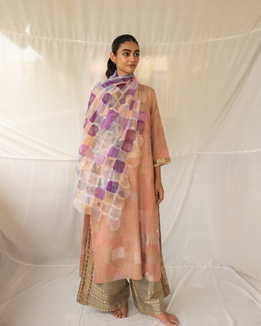 Aabir - Multicolor Upcycled Patchwork Stole