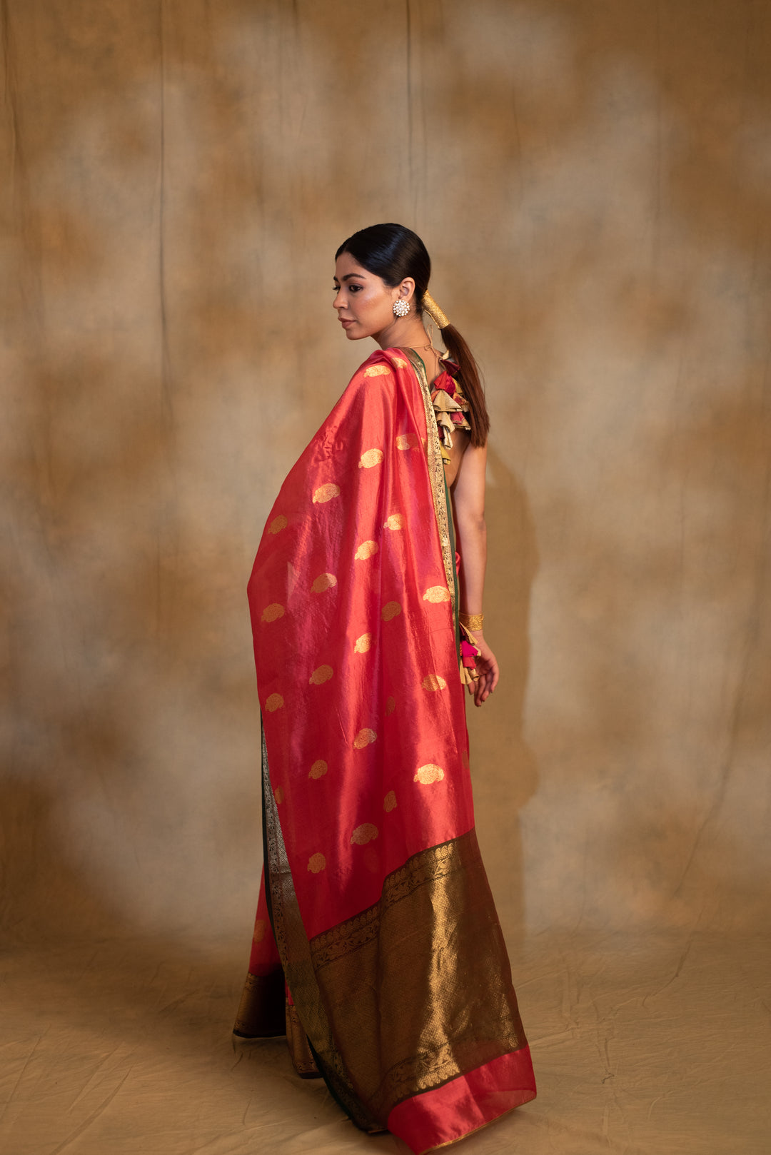 Deepa- Red Silk Chanderi  Saree